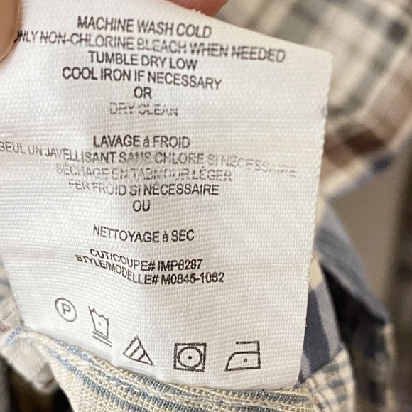 Vince Mens Long Sleeve Button Front Cotton Plaid Shirt Size Large - Picture 7 of 7